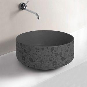 Artceram Cognac Раковина Ø42 см, без отв,, без перелива, на столешницу, цвет: Grigio oliva, декор: lol фото