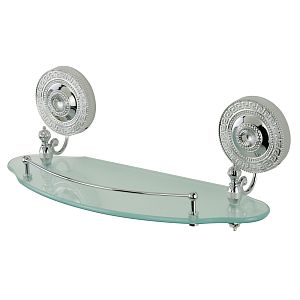 Полка c галереей Migliore Montecarlo, L40 см, стекло матовое/хром 31589 фото