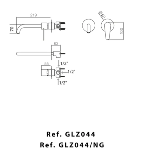 Встраиваемый смеситель для раковины IMEX Bélgica GLZ044 фото 2