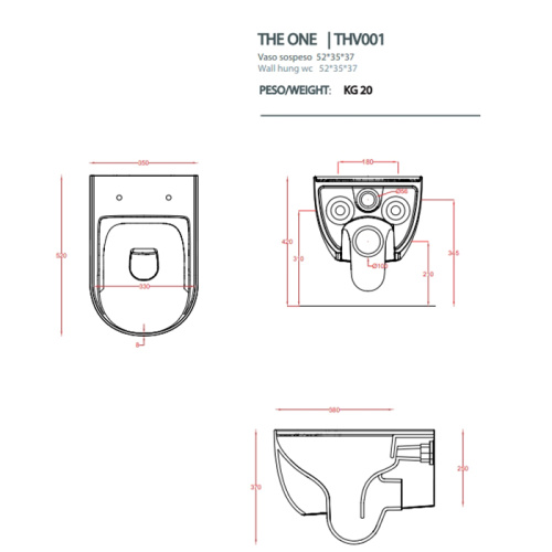 Artceram THE ONE Унитаз подвесной безободковый 52х35см, цвет: белый фото 2