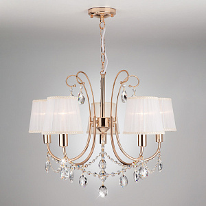 Подвесная люстра Eurosvet 10087/5 золото/прозрачный хрусталь Strotskis фото