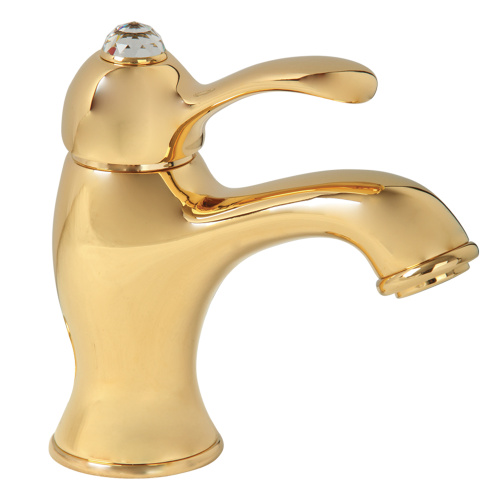 Смеситель для раковины Migliore Lem Swarovski монокомандный, золото 18893