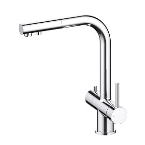 Смеситель для кухни с подключением фильтра и выдвижной лейкой Timo Saona 2356/00FL хром фото