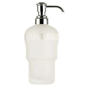 Колба дозатора для жидкого мыла Migliore Fortuna с диспенсером универсальная, стекло матовое с декором/хром 27802 фото