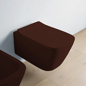 Artceram A16 Унитаз подвесной 52,5х36 см, безободковый, с крепежом, цвет: marrone cocoa фото
