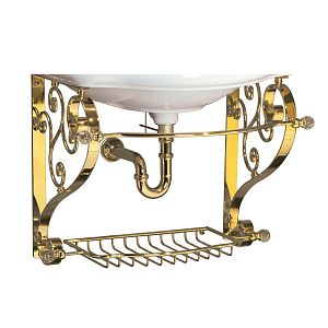 Консоль Migliore Bella подвесная 73 см витая с решеткой, золото 20722 фото