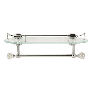 Полка c галереей Migliore Amerida L36 см, с полотенцедержателем, хром/Swarovski 16584 фото