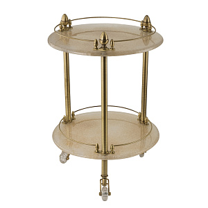 Столик Migliore Elisabetta на колесиках H57xD40 см, стекло/бронза 17015 фото