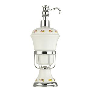 Дозатор жидкого мыла Migliore Provance настольный, керамика с декором/хром 17654 фото
