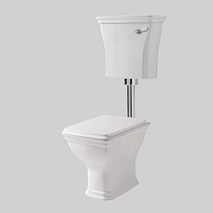 Artceram CIVITAS Унитаз 36х54см,, со средним бачком и трубой хром, с механизмом с фронтальной ручкой, с сиденьем, микролифт, цвет: белый/хром фото