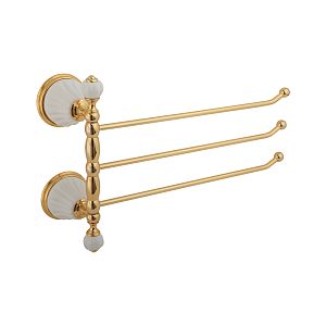 Полотенцедержатель Migliore Olivia тройной поворотный L35 cм, керамика белая, золото 17467 фото