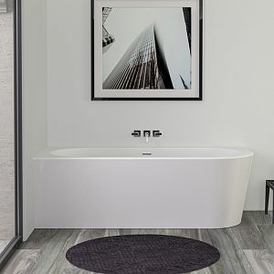 KNIEF Wall Corner R Ванна пристенная с монтажом в левый угол 180х80х60см, с щелевым переливом, цвет: белый со слив-переливом УЦЕНЕНА фото