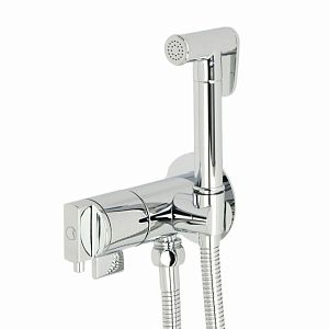 Гигиенический душевой набор Migliore Fortis, Смеситель монокомандный встраиваемый, термостат с держателем/лейка/шланг латунь, хром 31557 фото