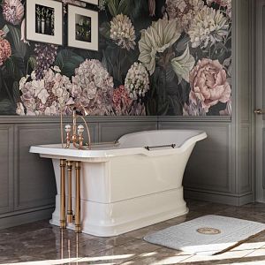 Ванна Migliore Impero Podium 180x87хH76 см бел, подиум бел, слив/перелив бронза 25811 фото