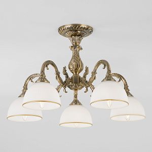 Люстра на штанге Eurosvet 60106/5 античная бронза фото