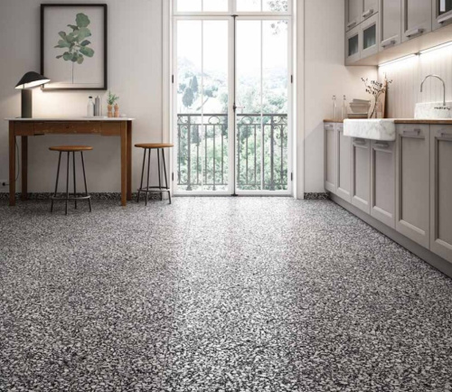 Глазурованный керамогранит Casalgrande Padana Terrazzo 12950032 Black 60х60 фото 2
