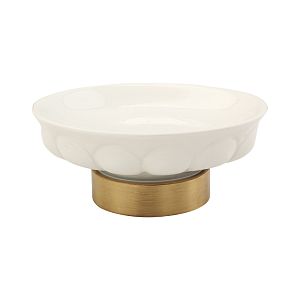 Mыльница Migliore Olivia настольная, керамика белая, бронза 17416 фото