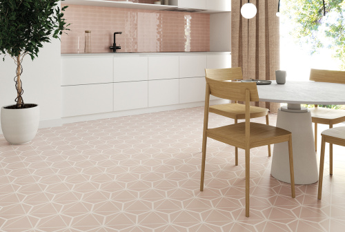 Керамогранит DNA Tiles Fancy 127015 Waves Pink 20х23 фото 2