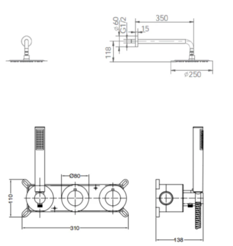 Термостатический смеситель для душа IMEX GTA052/OC фото 3