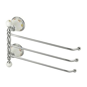 Полотенцедержатель Migliore Provance тройной поворотный L35 cм, керамика с декором/хром 17670 фото