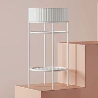 Artceram VOGUE Металическая структура Ø44хh72,5см с раковиной Millerighe без отв, под смеситель, с сетчатой полочкой, напольный, цвет: белый матовый фото