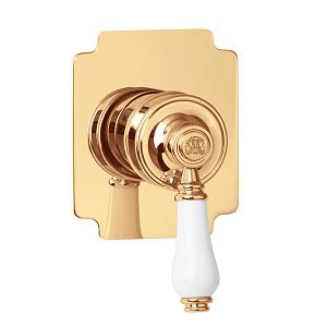 Смеситель скрытого монтажа Migliore Ermitage монокомандный, ручка белая, золото 18630 фото