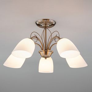 Люстра на штанге Eurosvet 30107/5 античная бронза фото