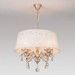 Подвесная люстра Eurosvet 10008/4 белый с золотом/тонированный хрусталь Strotskis фото