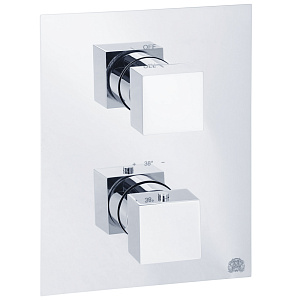 Смеситель скрытого монтажа Migliore Kvant монокомандный, 3-х позиционный термостат с девиатором, хром 18790 фото