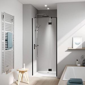 Kermi LIGA Дверь в нишу c непод,сегментом LI SFR 1200x2000, Schwarz Soft+прозрачное стекло с Kermiclean фото