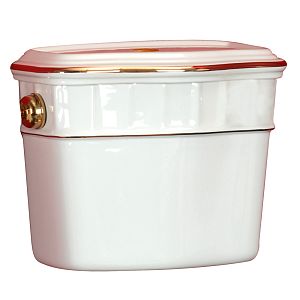 Бачок подвесной Migliore Gianeta низкий, для напольного WC, с отверстий для кнопки слива, декор: D1 золото/белая керам 20936 фото