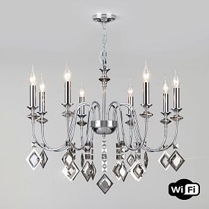 Подвесная люстра Eurosvet 10120/8 хром/дымчатый хрусталь Strotskis Smart (10110/8) фото