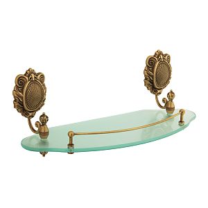 Полка c галереей Migliore Cleopatra, L40 см, стекло матовое/бронза 16637 фото