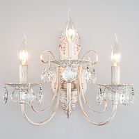 Бра Eurosvet 3305/3 белый с золотом/прозрачный хрусталь Strotskis фото