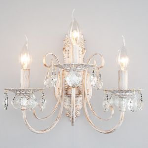 Бра Eurosvet 3305/3 белый с золотом/прозрачный хрусталь Strotskis фото