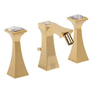 Смеситель для биде Migliore Opera на 3 отверстий, золото/Crystal 19049 фото