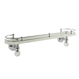 Полка c галереей Migliore Cristalia L60 см, стекло/хром/Swarovski 16807 фото