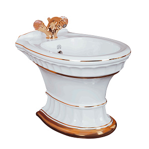 Биде напольное Migliore Gianeta, декор: D1 золото/белая керамика 20929 фото