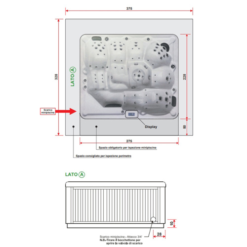 Gruppo Treesse Ibiza Минибассейн 275x228x100см,, отдельностоящий, цвет: белый фото 5