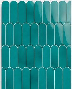 NATUCER Fan Настенная керамическая плитка Mix Turchese 7.2x19.5 глазурованный глянцевый фото