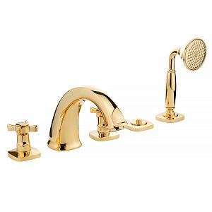 Смеситель на борт ванны Migliore Korona, на 5 отверстий, золото 28503 фото