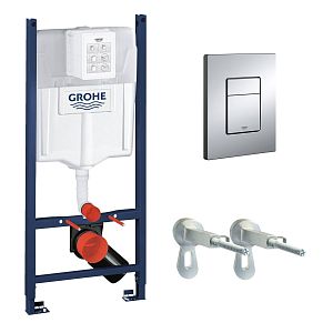 Система инсталляции для унитаза Grphe Rapid SL, крепеж, панель смыва Skate Cosmopolitan (3 режима) хром (38840000/3855800M/38732000) фото