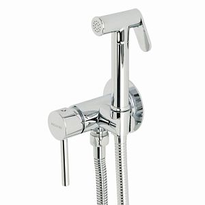 Гигиенический душевой набор Migliore Fortis, Смеситель монокомандный встраиваемый с держателем/лейка/шланг латунь, хром 31553 фото