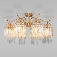Люстра на штанге Eurosvet 10119/8 золото/прозрачный хрусталь Strotskis фото