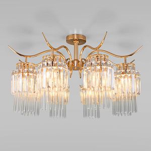 Люстра на штанге Eurosvet 10119/8 золото/прозрачный хрусталь Strotskis фото