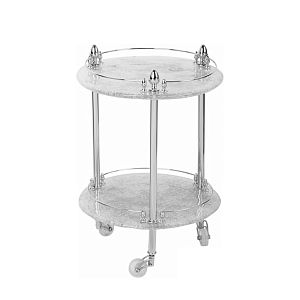 Столик Migliore Elisabetta на колесиках H57xD40 см, стекло/хром 17048 фото