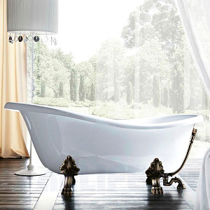 Gruppo Treesse Epoca Ванна из композита 170х80хh72/60 см в комплекте: ножки (4 шт,), слив-перелив, цвет: белый/бронза фото