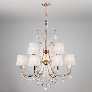 Подвесная люстра Eurosvet 10087/12 золото/прозрачный хрусталь Strotskis фото