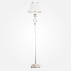 Торшер Eurosvet 10073/1 белый с золотом/прозрачный хрусталь Strotskis фото