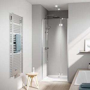 Kermi LIGA Дверь в нишу LI SFR 90x200см,, глянцевое серебро+прозрачное стекло с Kermiclean фото